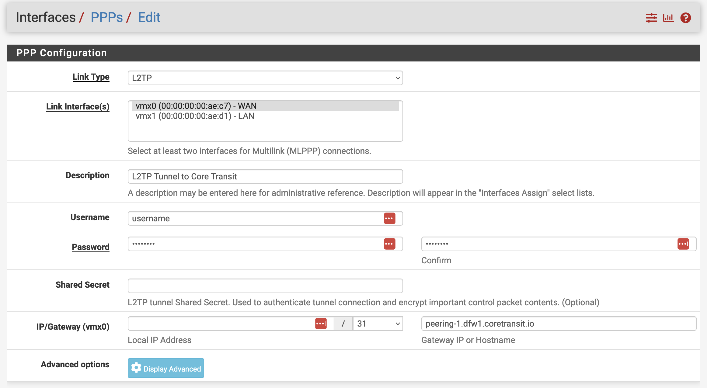 Configure the L2TP Client